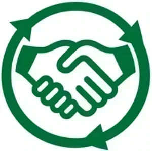 Handen schudden, het samenwerken om duurzaamheid te versterken binnen een circulair model